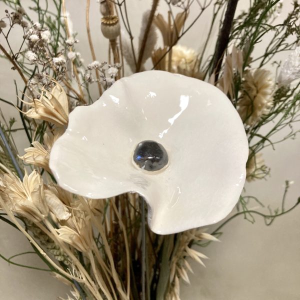 Coquelicot Blanc cœur Métallisé – Image 4