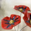 Coquelicot Rouge et Bleu cœur jaune doré – Image 2