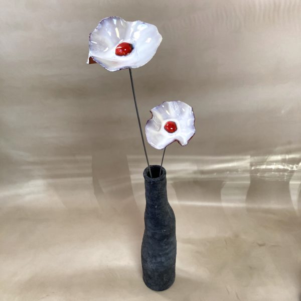 Coquelicot Blanc irisé violet cœur Rouge – Image 2