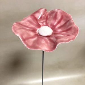 Coquelicot Rose motif Rose foncé cœur Blanc