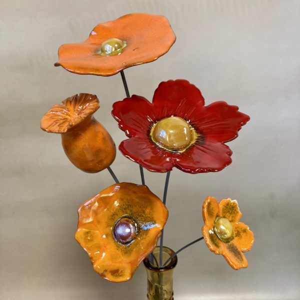 Coquelicot Orange cœur Doré – Image 5