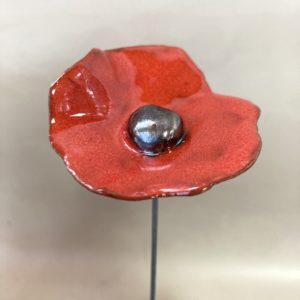 Mini Coquelicot Rouge cœur Métal