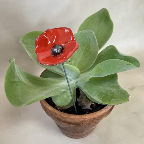 Mini Coquelicot Rouge cœur Métal – Image 2