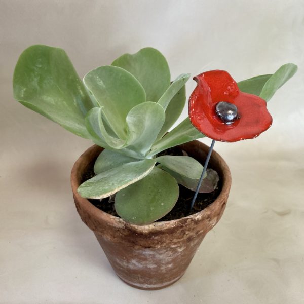 Mini Coquelicot Rouge cœur Métal – Image 3