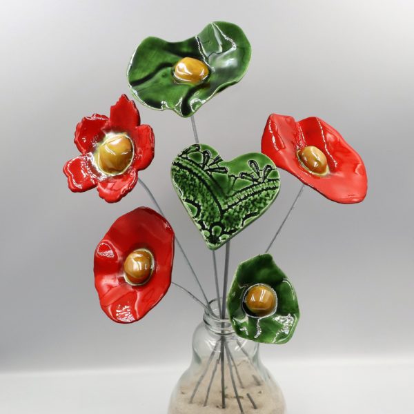 Coquelicot Rouge Cœur jaune doré – Image 5