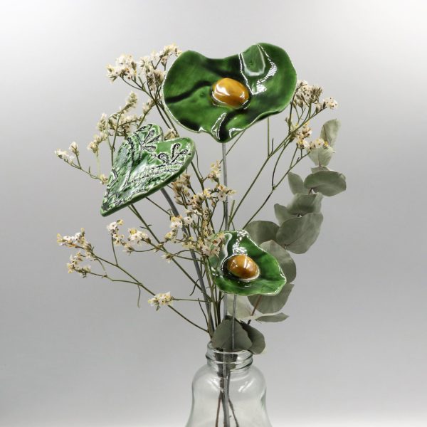 Coquelicot Blanc cœur Vert Lustré – Image 2