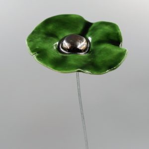 Coquelicot Vert Olive cœur Métal
