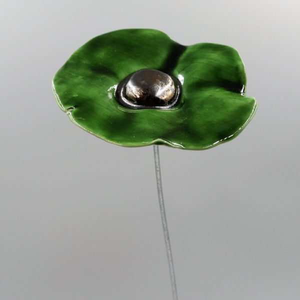 Coquelicot Vert Olive cœur Métal