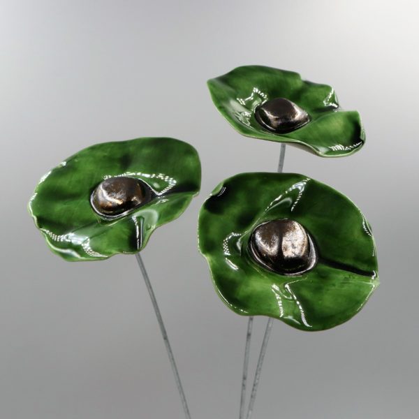 Coquelicot Vert Olive cœur Métal – Image 2