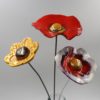 Coquelicot Blanc irisé Violet et Rouge cœur Doré – Image 2