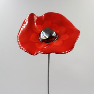 Coquelicot Rouge motif Rouge clair cœur Métal