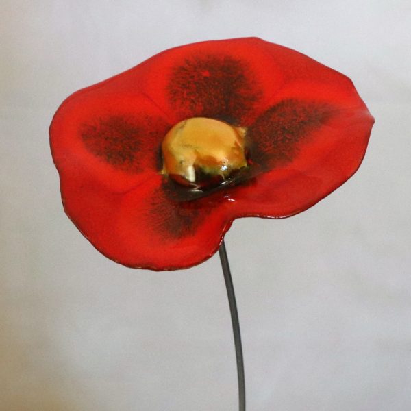Coquelicot Rouge Nuancé cœur doré – Image 3
