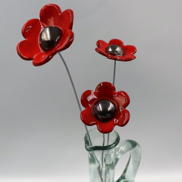 Petite Fleur Rouge cœur Métal – Image 2