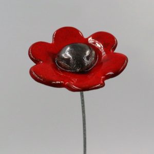 Petite Fleur Rouge cœur Métal