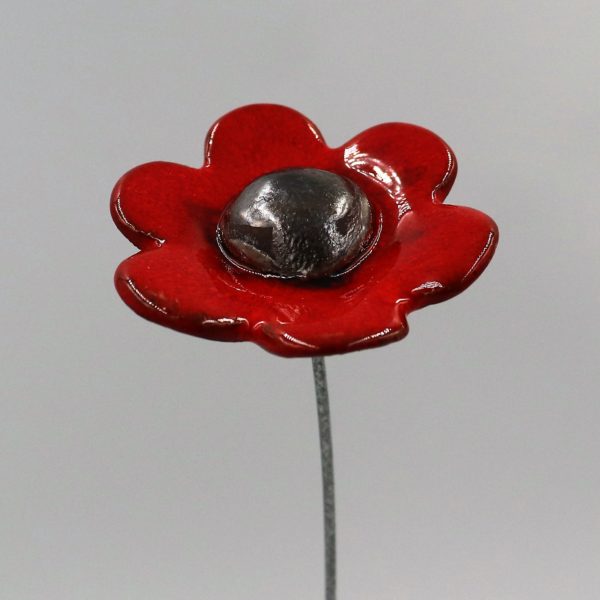 Petite Fleur Rouge cœur Métal