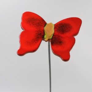 Papillon Rouge nuancé et jaune doré