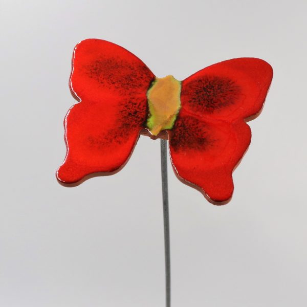 Papillon Rouge nuancé et jaune doré