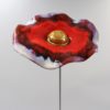 Coquelicot Blanc irisé Violet et Rouge cœur Doré