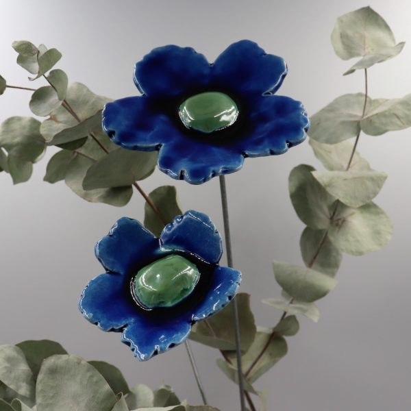 Fleur Sauvage Bleu nuit cœur Vert Lustré – Image 3