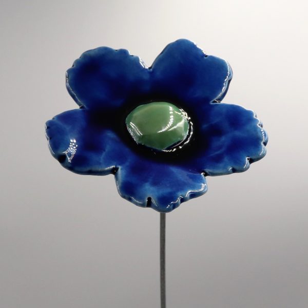 Fleur Sauvage Bleu nuit cœur Vert Lustré