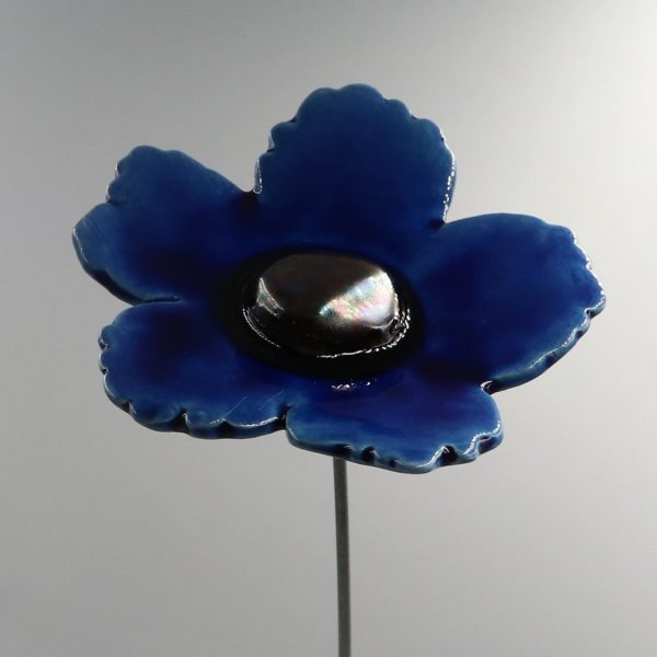 Fleur Sauvage Bleu nuit cœur Métal