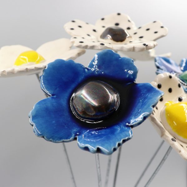 Fleur Sauvage Bleu nuit cœur Métal – Image 2