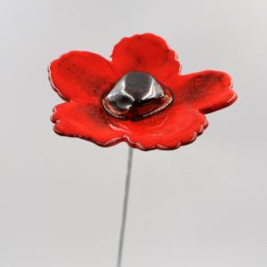 Fleur Sauvage Rouge Nuancé cœur Métal