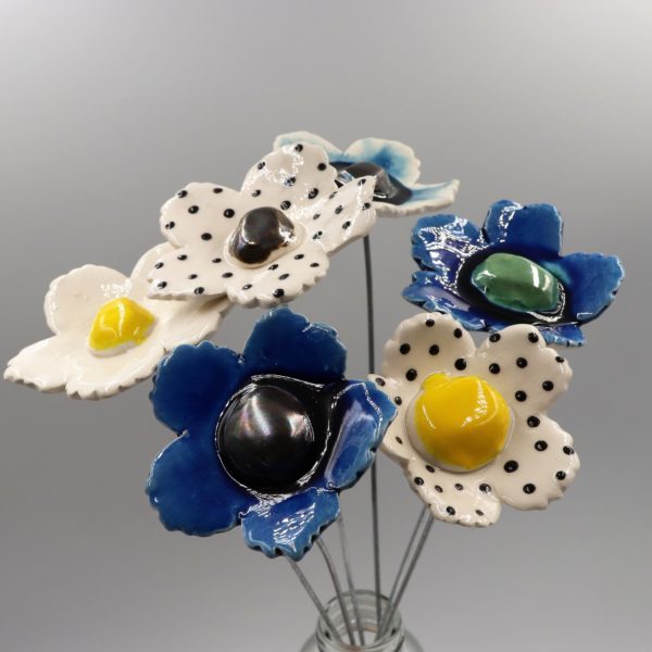 Fleur Sauvage Bleu nuit cœur Métal – Image 4
