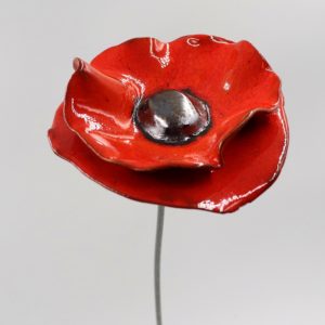 Coquelicot Double Rouge cœur Métal