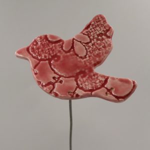 Oiseau Impression Dentelle Rose