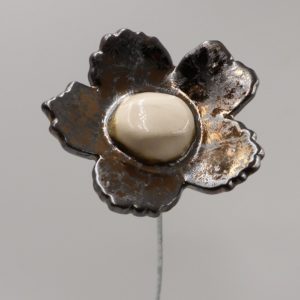 Fleur Sauvage Métal cœur Blanc