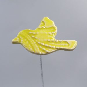 Oiseau Impression Dentelle Jaune clair