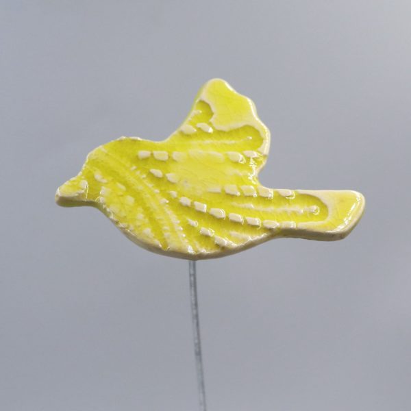Oiseau Impression Dentelle Jaune clair