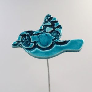 Oiseau Impression Dentelle Turquoise