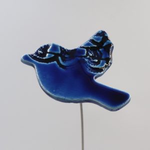 Oiseau Impression Dentelle Bleu Nuit