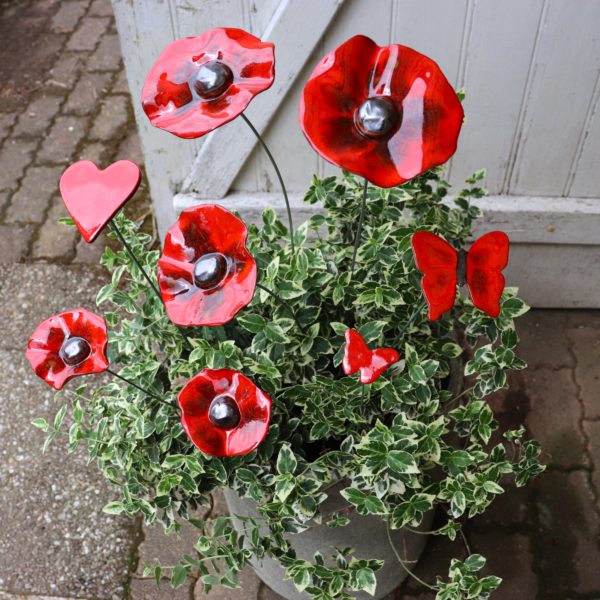 Assortiment de Coquelicots, papillons et cœur Hauteur 60 cm – Image 3