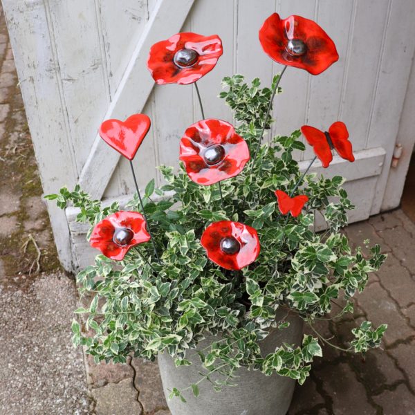 Assortiment de Coquelicots, papillons et cœur Hauteur 60 cm – Image 2