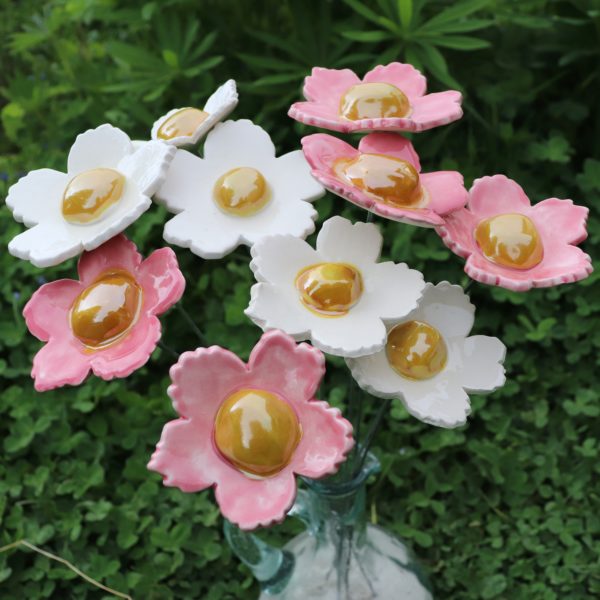 Fleur Sauvage Rose cœur Doré – Image 2