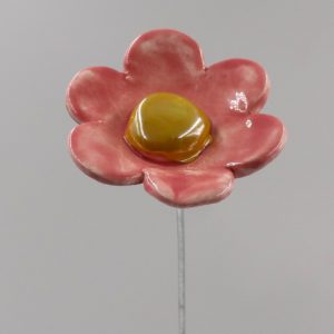 Fleur Rose Clair cœur Doré