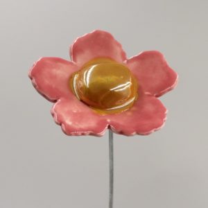 Fleur Sauvage Rose cœur Doré
