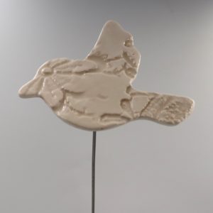 Oiseau Impression Dentelle Blanc