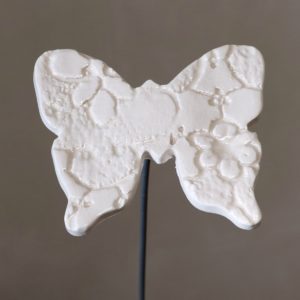 Papillon Impression Dentelle Blanc