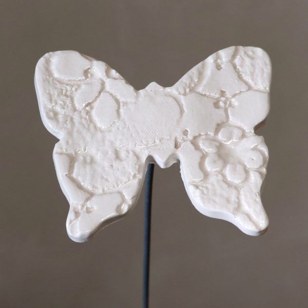 Papillon Impression Dentelle Blanc