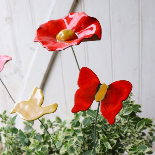 Papillon Rouge nuancé et jaune doré – Image 3