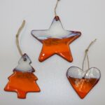 Suspension Orange et Blanc irisé Cœur – Image 4