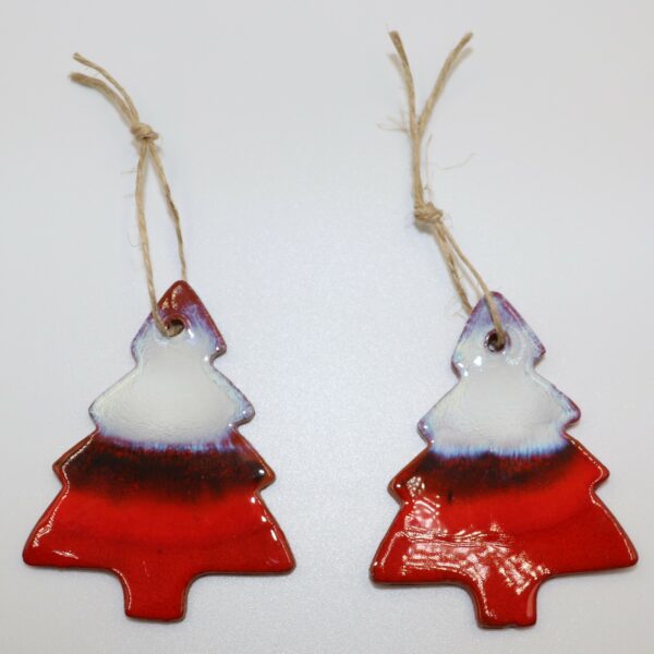Suspension Rouge et Blanc irisé Sapin – Image 2