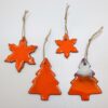 Suspension Orange et Blanc irisé Flocon – Image 2