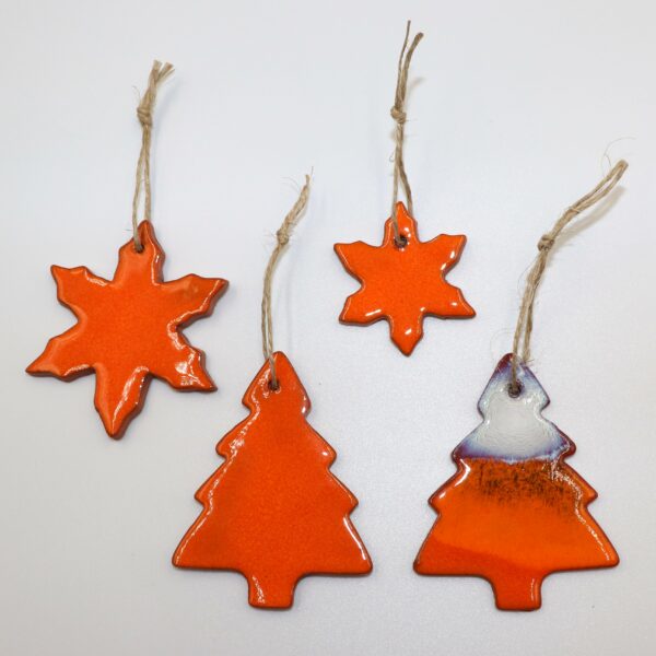 Suspension Orange et Blanc irisé Cœur – Image 2