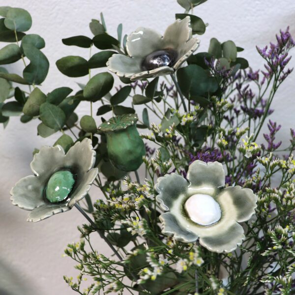 Fleur Sauvage Gris craquelé cœur Blanc – Image 5