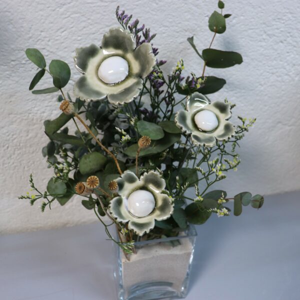 Fleur Sauvage Gris craquelé cœur Blanc – Image 6